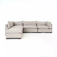 Four Hands Westwood 4 - Piece Sectional - Right Facing W/ Ottoman - Bennett Moon