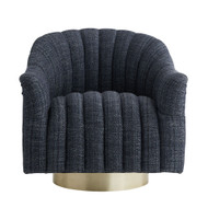 Springsteen Chair Indigo Tweed Champagne Swivel