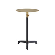 Addison Short Accent Table - Antique Brass/Navy