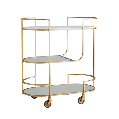 Trainor Bar Cart - Antique Brass