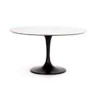 Four Hands Powell Dining Table - White Marble - 55"