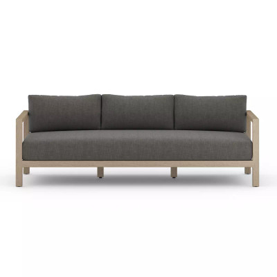 Four Hands Sonoma Outdoor Sofa, Washed Brown - 88" - Charcoal