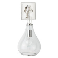 Jamie Young Tear Drop Hanging Wall Sconce - Clear Glass & Nickel Metal