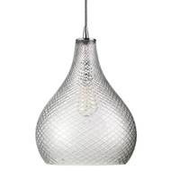 Jamie Young Cut Glass Curved Pendant - Large - Clear Cut Glass
