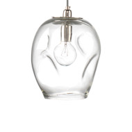 Jamie Young Dimpled Glass Pendant - Large - Clear Glass & Nickel Metal