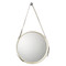 Jamie Young Round Mirror - Large - White Hide & Nickel Metal Accents