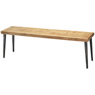 Jamie Young Farmhouse Bench - Natural Wood & Black Iron