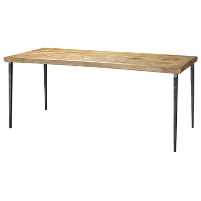 Jamie Young Farmhouse Dining Table - Natural Wood & Black Iron