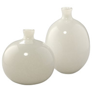 Jamie Young Minx Decorative Vases - Set of 2 - White Blown Glass