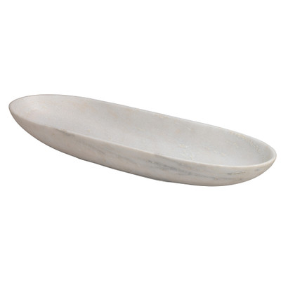 Jamie Young Oval Marble Bowl - Long - White Marble