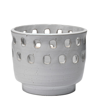 Jamie Young Perforated Pot - Large - White Ceramic