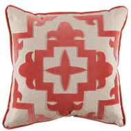 Lacefield Designs Sultana Applique Coral Velvet Pillow (Store)