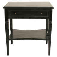 Noir Oxford 1 Drawer Side Table - Hand Rubbed Black (Store)