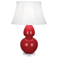 Robert Abbey Double Gourd Table Lamp - Ruby Red - Ivory Stretched Fabric Shade (Store)