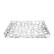 Worlds Away Byron Tray - Iron/Glass/Silver Leaf (Store)