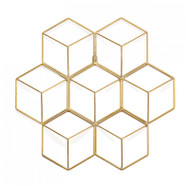 Gold Leaf Hex-Grid Wall Art - Set of 2 (Store)