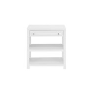 Worlds Away Garbo Side Table - White Lacquer/Acrylic And Nickel Hardware (Store)