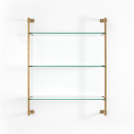 Four Hands Collette Wall Shelf - Antique Gold - Tempered Glass