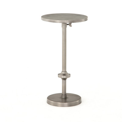 Four Hands Eileen Adjustable Accent Table - Antique Pewter - Diamond Etched Pewter