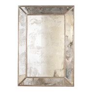 Dion Rectangular Antique Mirror With Champagne Silver Leafed Wood Edges