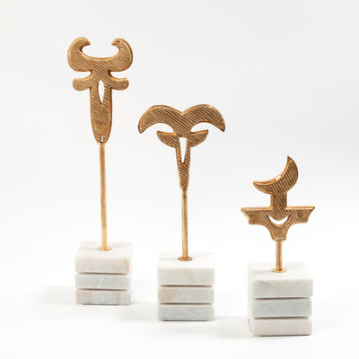 Polynesian Symbol Sculpture - Gold Leaf - Med