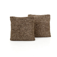 Four Hands Stone Braided Pillow - Down - Set Of 2 (Store) (Closeout)