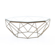 Four Hands Geometric Coffee Table - Antique Brass