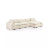 Four Hands Plume 2 - Piece Sectional - Right Chaise - Thames Cream - 136"