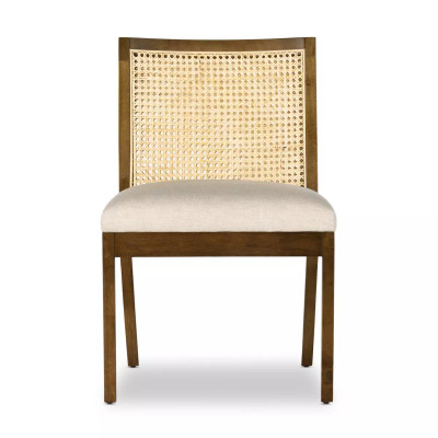 Four Hands Antonia Cane Armless Dining Chair - Toasted Parawood - Savile Flax