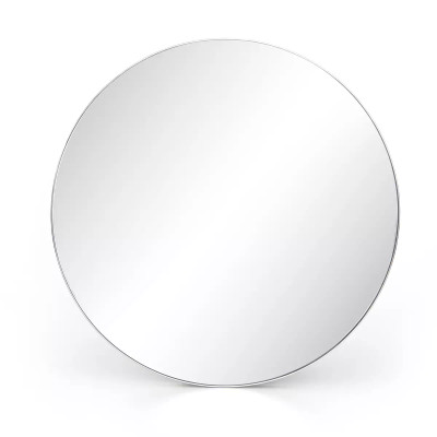 Four Hands Bellvue Round Mirror - Large - Shiny Steel