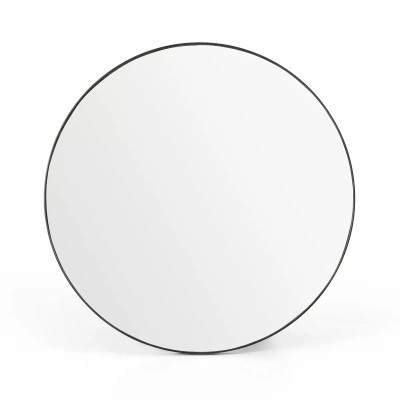 Four Hands Bellvue Round Mirror - Large - Rustic Black