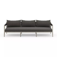 Four Hands Sherwood Outdoor Sofa, Weathered Grey - 93" - Charcoal