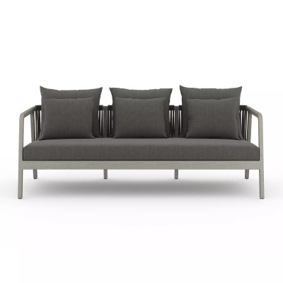 Four Hands Numa Outdoor Sofa - Weathered Grey - Charcoal