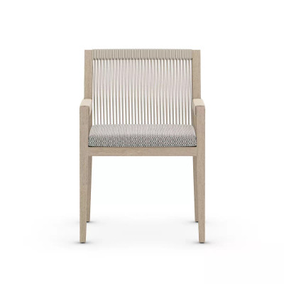 Four Hands Sherwood Outdoor Dining Armchair, Washed Brown - Faye Ash