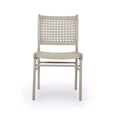 Four Hands Delmar Outdoor Dining Chair - Weathered Grey - Ivory Rope