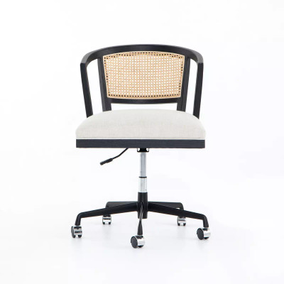 Four Hands Alexa Desk Chair - Brushed Ebony - Savile Flax