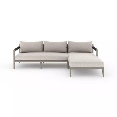 Four Hands Sherwood Outdoor 2 - Piece Sectional, Weathered Grey - Right Chaise - Stone Grey