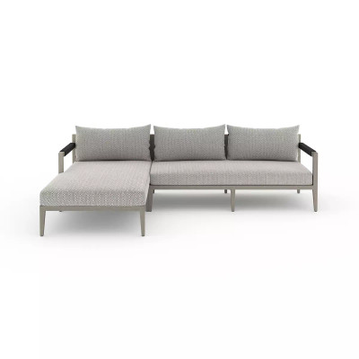 Four Hands Sherwood Outdoor 2 - Piece Sectional, Weathered Grey - Left Chaise - Faye Ash
