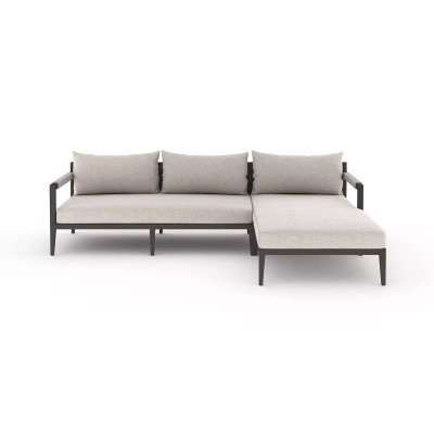 Four Hands Sherwood Outdoor 2 - Piece Sectional, Bronze - Right Chaise - Stone Grey