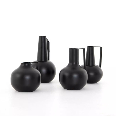 Four Hands Aleta Vases, Set Of 4 - Matte Black