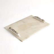 Alabaster Rectangle Tray w/Rock Handles