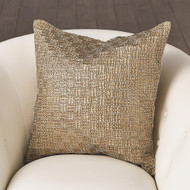 Beaded Basketweave Pillow - Antique Gold