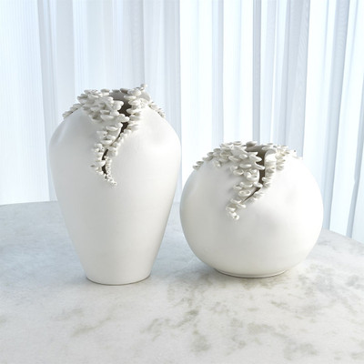 Cascading Reef Vase - White - Tall
