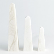 Alabaster Obelisque - White - Lg