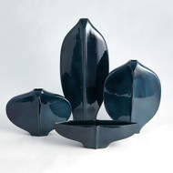 Center Ridge Vase - Blue - Lg