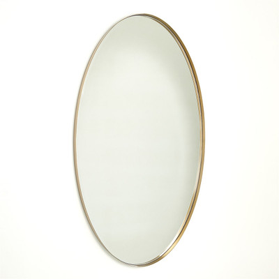 Elongated Oval Mirror - Brass - Lg