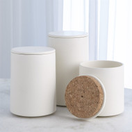 Encircle Canister w/Cork Lid - Chalk - Lg