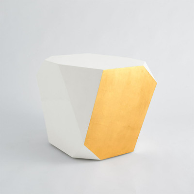 Gema Side Table - Ivory/Gold