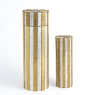 High Metal Vertical Stripe Box - Nickel/Brass - Sm
