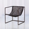 Knit Pearl Chair - Bronze - Dark Brown Leather